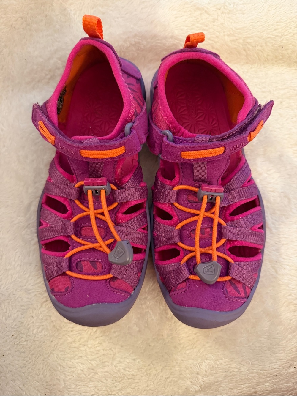 Keen Pink & Purple Outdoor Sandals with Orange Accents keen toddler sz 12